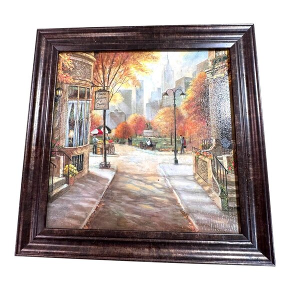 Set Of 4 Framed Autumn French Street Scene Wall Art Prints Parisian Matching - Picture 4 of 8